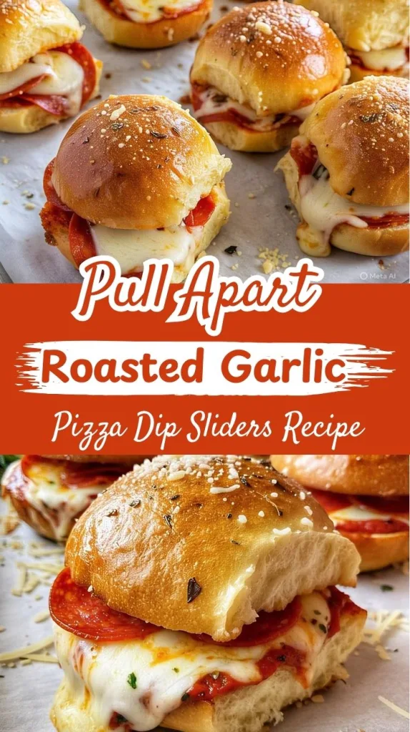 Pull Apart Roasted Garlic Pizza Dip Sliders