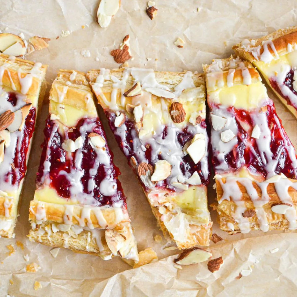 Raspberry Almond Puff Pastry Danish Recipe