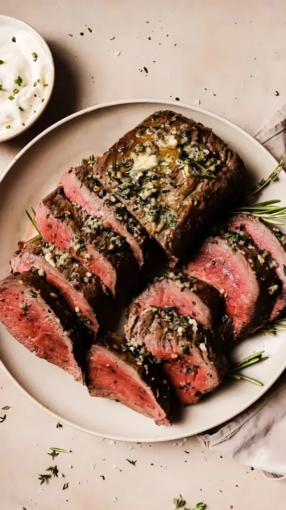 Roasted Garlic Butter Beef Tenderloin Recipe