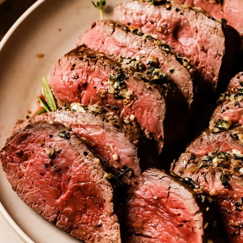 Roasted Garlic Butter Beef Tenderloin Recipe