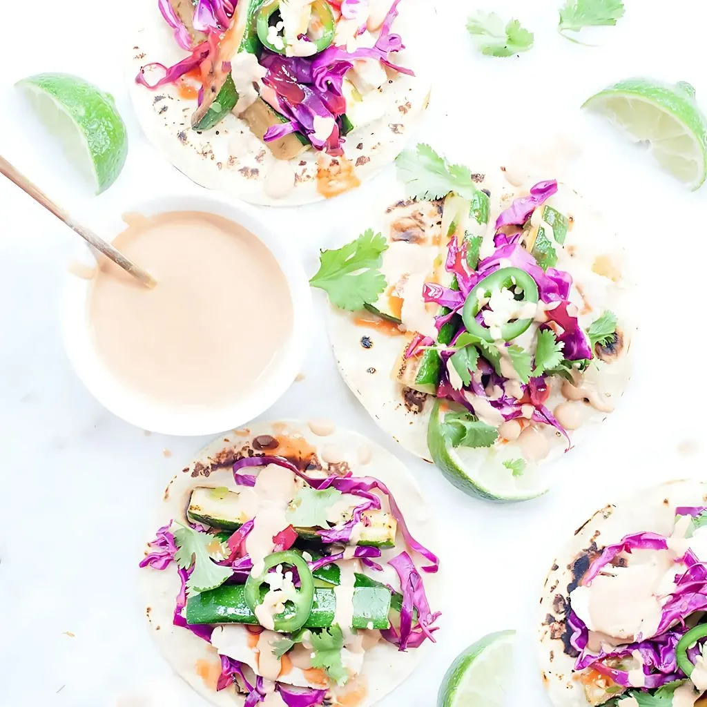 Roasted Squash Tacos with Chipotle Tahini Crema