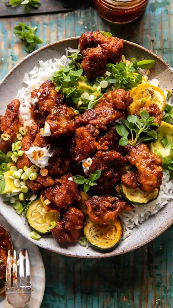 Sheet Pan Hot Honey Garlic Chicken and Zucchini