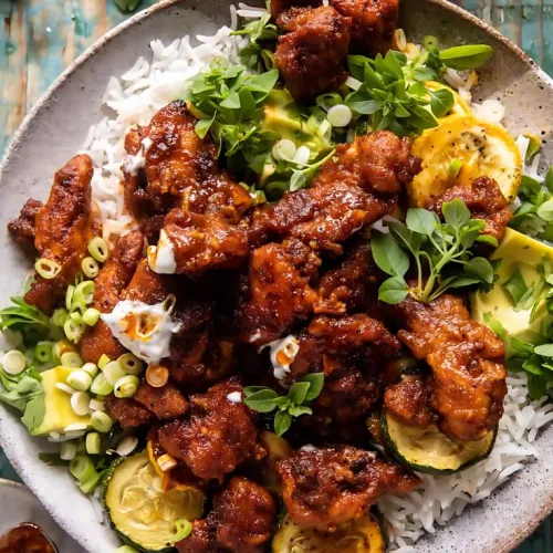 Sheet Pan Hot Honey Garlic Chicken and Zucchini
