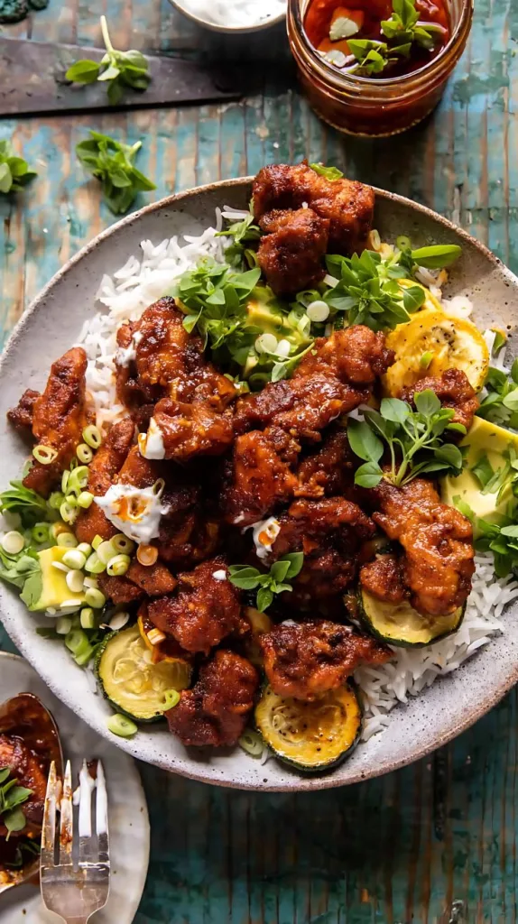 Sheet Pan Hot Honey Garlic Chicken and Zucchini