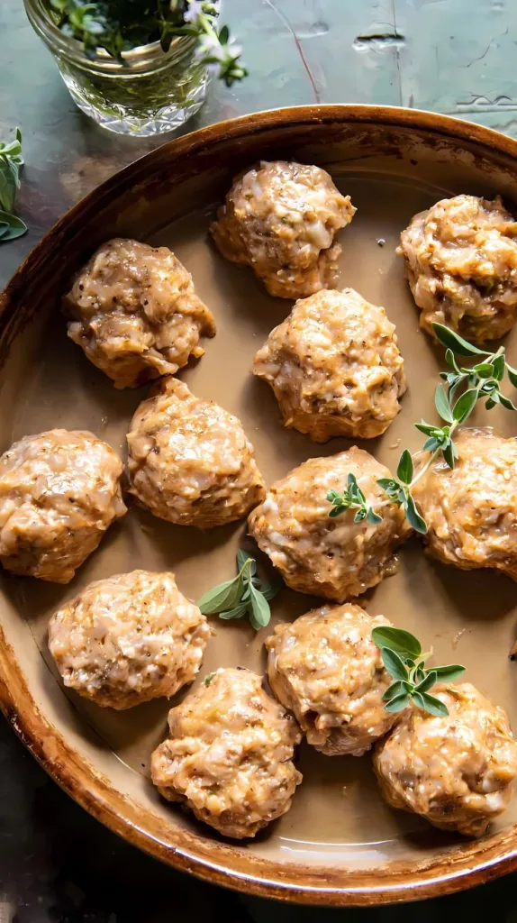 Simple Baked Cheesy Italian Chicken Meatballs