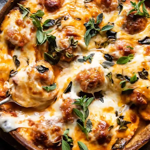 Simple Baked Cheesy Italian Chicken Meatballs