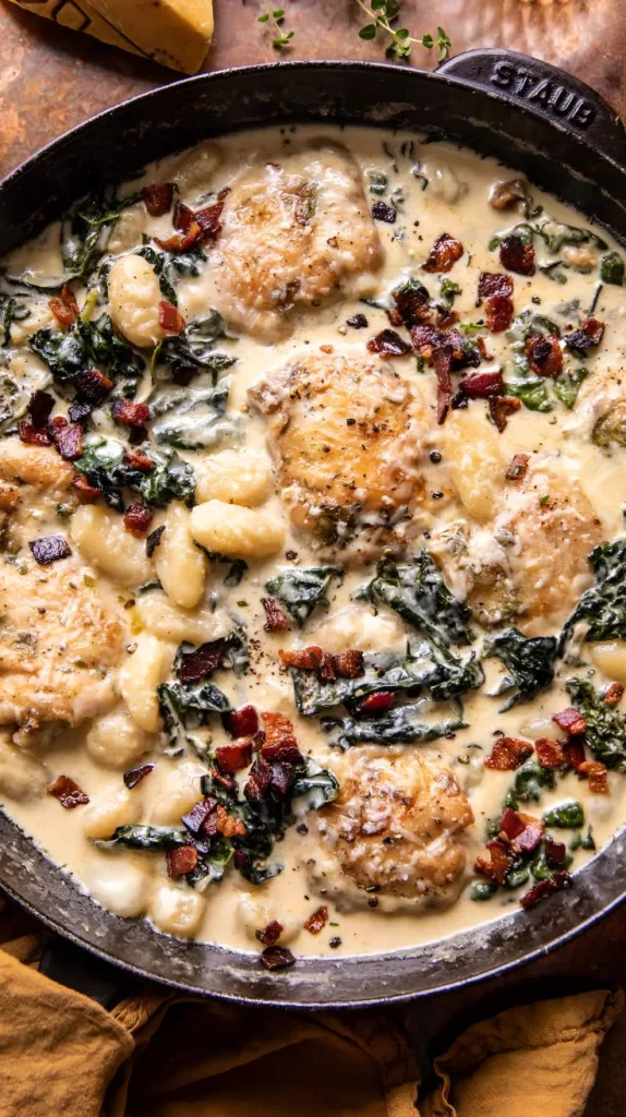 Skillet Creamy Chicken and Parmesan Gnocchi Recipe