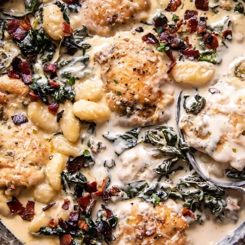Skillet Creamy Chicken and Parmesan Gnocchi Recipe