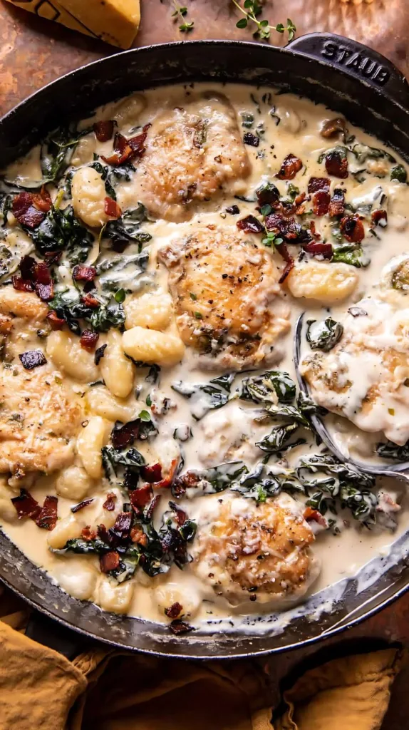 Skillet Creamy Chicken and Parmesan Gnocchi Recipe