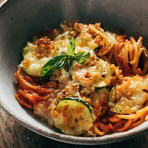 Spaghetti with Crispy Zucchini