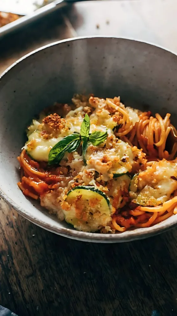 Spaghetti with Crispy Zucchini