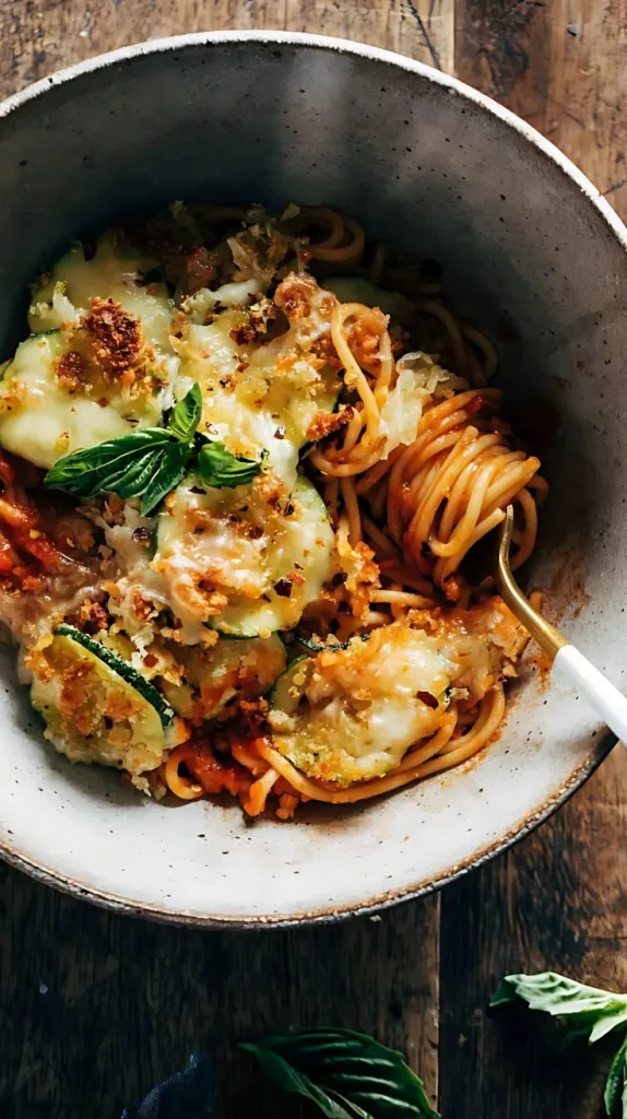 Spaghetti with Crispy Zucchini