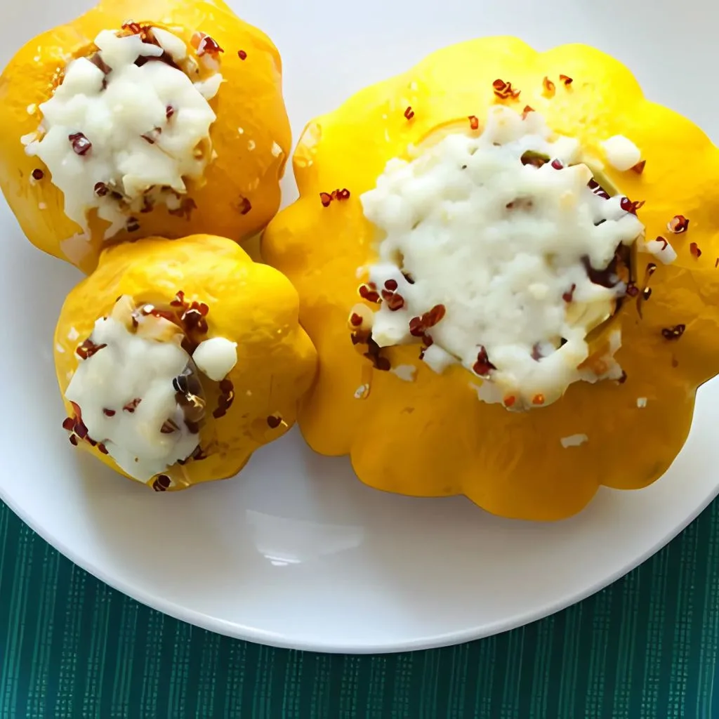 Stuffed Pattypan Squash with Herbed Quinoa
