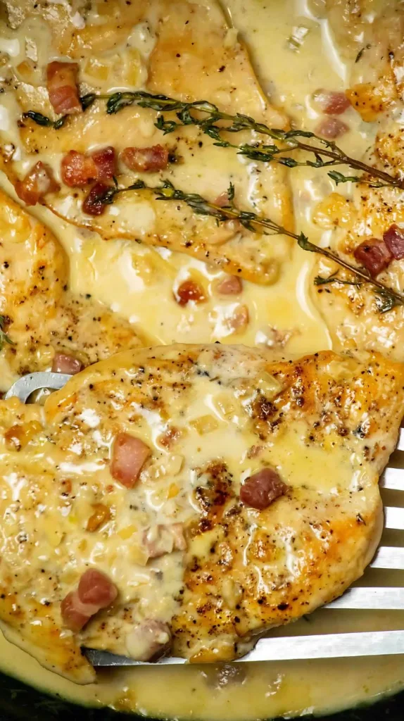 Tuscan Pancetta Chicken Breast in Garlic Cream Sauce Recipe