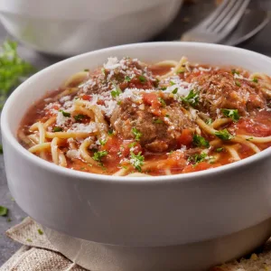 spaghetti and meatball soup recipe