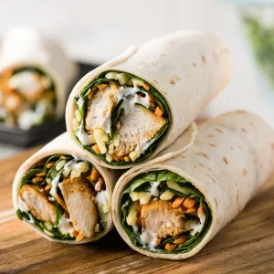 Pesto Chicken Tzatziki Salad Wraps