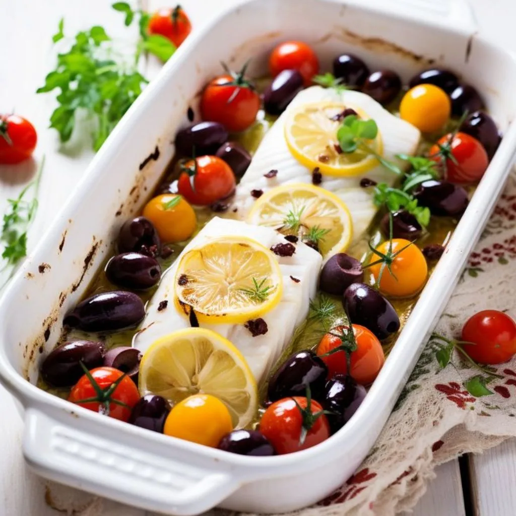 Cod Provencal With Tomatoes Capers And Olives