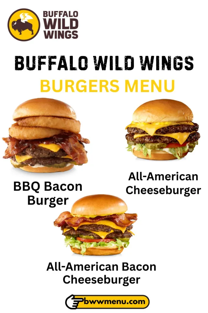 Buffalo Wild Wings Burgers Menu