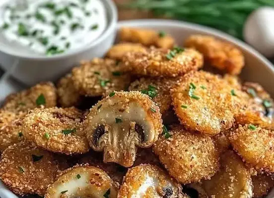 Crispy Garlic Mushroom Bites